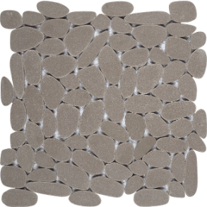 Light Grey Sliced Reconstituted Pebble Mosaic Interlocking - stone tile